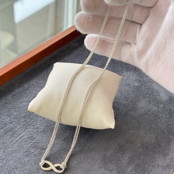 Tiffany & Co. Double Chain Infinity Necklace 16" - Picture 8 of 8